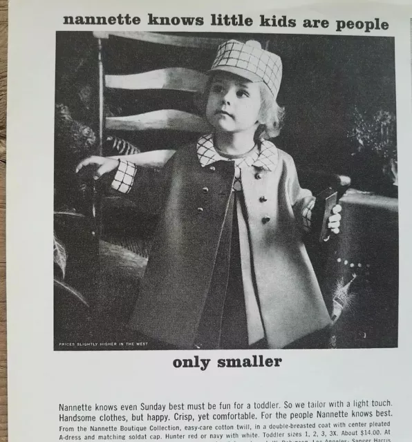 1967 Bambine Nannette Domenica Best Bambini Cappotto Cappello Vintage Moda Ad