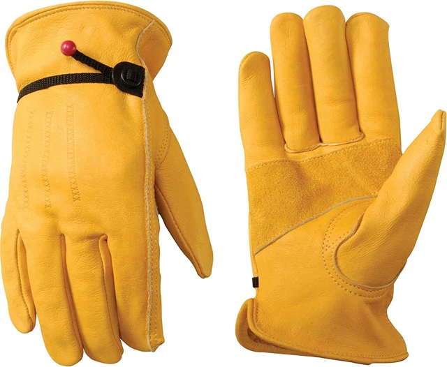 1132 Leather Work Gloves with Wrist Closure, DIY, Yardwork, Construction, Motorc
