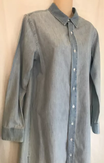 rag and bone jeans Dress Blue Cotton Denim Shirt Dress Long Sleeve Size M