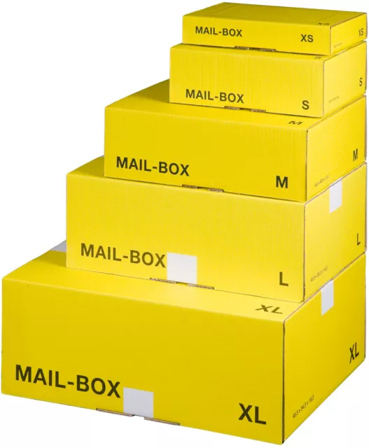 smartboxpro Paket Versandkarton MAIL BOX Größe: S gelb (20 Kartons)