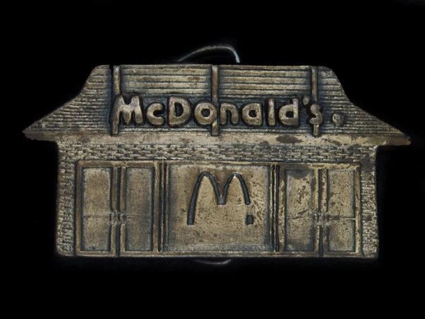 TI05141 VINTAGE 1970s **MCDONALD'S** RESTAURANT ADVERTISEMENT BELT BUCKLE