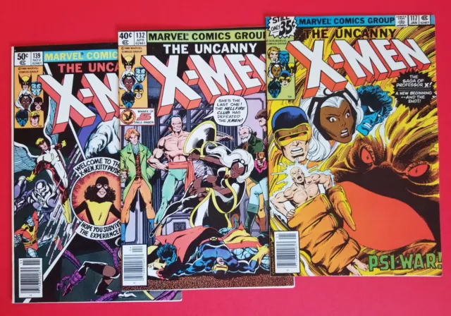 UNCANNY X-MEN Lot #139 132 & 117 NEWSSTAND⭐NM/MT 9.8⭐1st SHADOW KING⭐1979 MARVEL