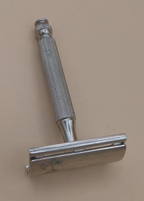 Vintage 1940's Gillette TECH Ball End 3 Piece DE Safety Razor