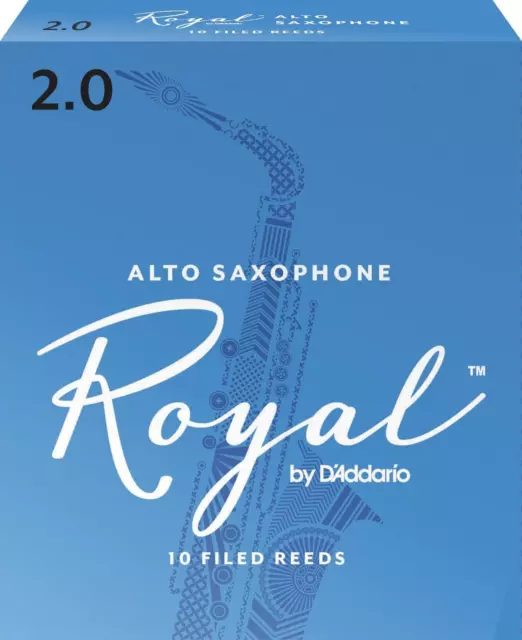 Rico Royal Alto Sax Reeds, Strength 2.0, 10-pack