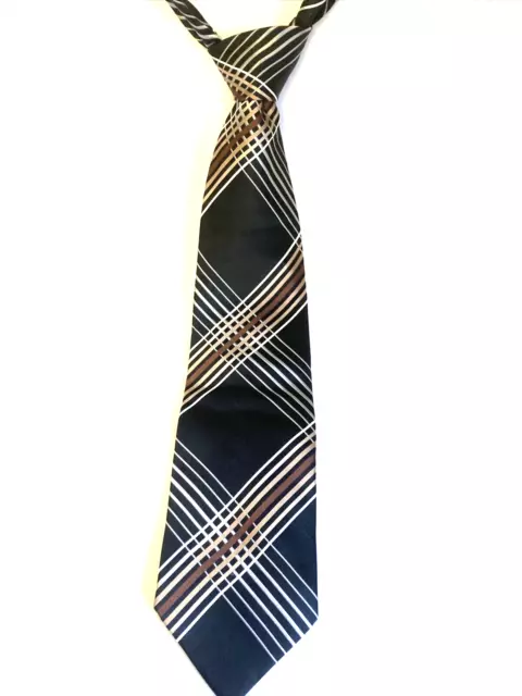 Necktie George 4" Wide 59" Long Polyester Men Multicolured Striped Formal Office