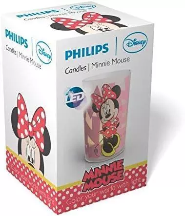 Philips Disney Minnie Maus Kinder LED Tischkerze Licht kindersicher pink