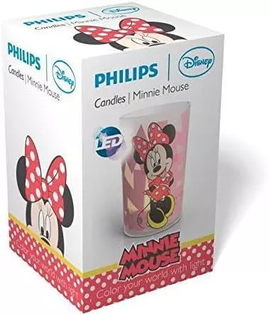 Philips Disney Minnie Mouse Children's LED Table Candle Light Child-Safe Pink