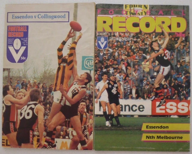 2 X 1980S AFL HOME AND AWAY FOOTBALL RECORDS - BOTH ESSENDON FOOTBALL ...