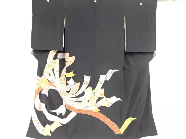 33506# Japanese Kimono / Antique Tomesode / Flower Classical Pattern