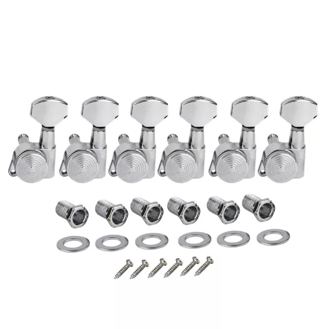 Set Left Handed Guitar Locking Tuners Tuning Pegs Keys Machine Heads 6L Chrome