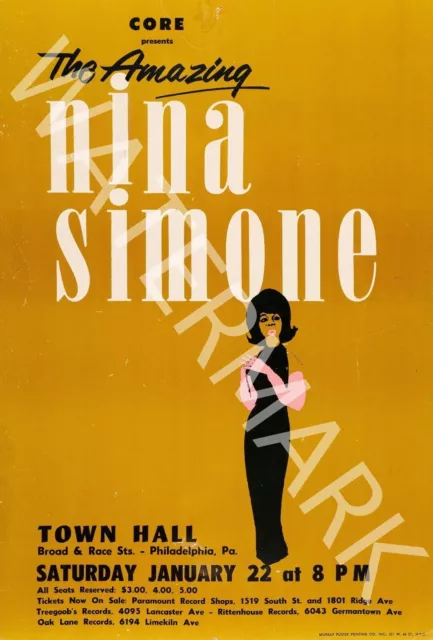 Nina Simone - Philadelphia Town Hall - 1963 Vintage Music Poster