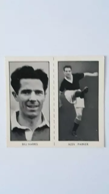 1958 DC Thomson WM Fußballer ungeschnittene Karte von 2 Spielern inkl. Bill Harris