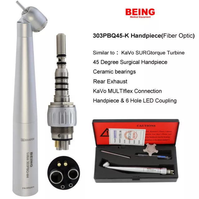 COXO Dental 45 degree Surgical Handpiece Fiber Optic Turbine For KaVo MULTIflex 3