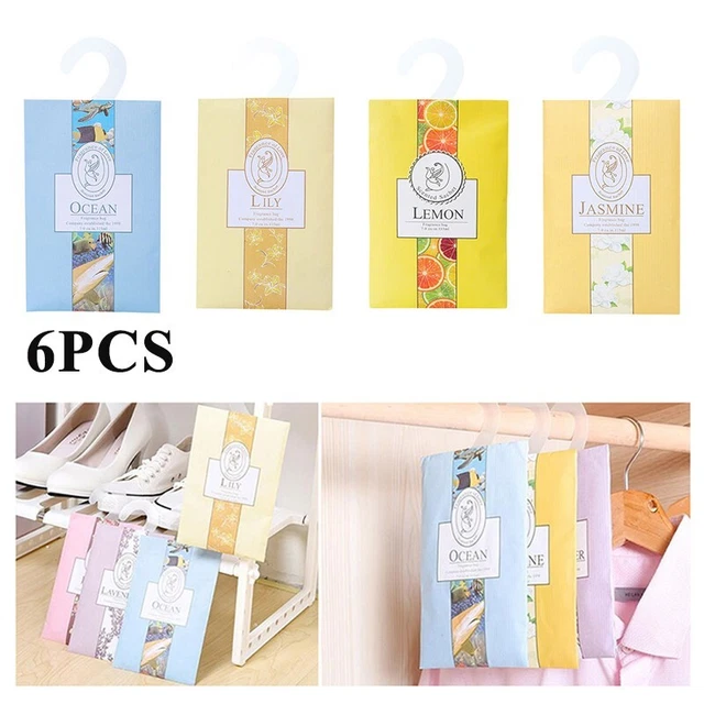 Rose Aroma Bags Jasmine Lavender Ocean Lemon 6Pcs Air Freshener Hanging