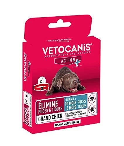 Vetocanis - Collier Anti-Puces Chien de Grande Taille 50 cm - Contre les Puce...