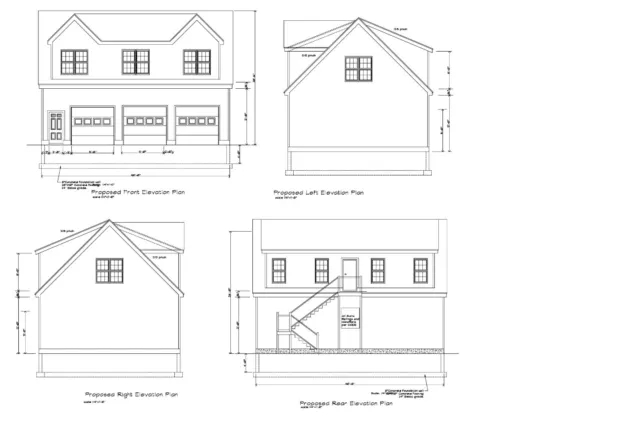 30'X40'-40'X30'  Garage Plans Gable Roof Gable End Barn Plans 20-3040-Gbl-8
