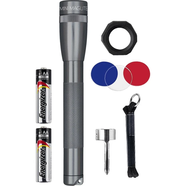 MagLite Mini MagLite PRO 2-Cell AA LED Flashlight Combo Pack, 272 Lumens, Gray