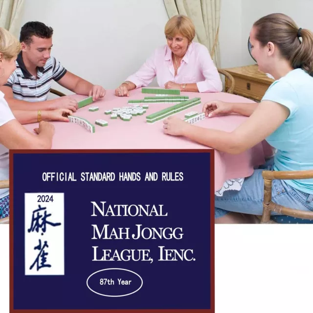 2024 MahJong Card 4Pcs Mah Jongg National Official Standard Rules Scorecard Blue
