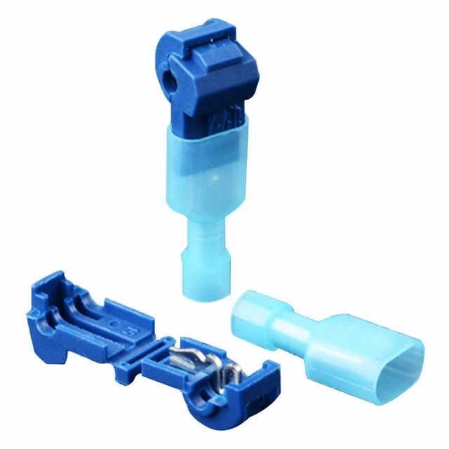 Blau Elektrischer Kabelverbinder Schnellspleiß Draht Klemme Clip Crimp 50