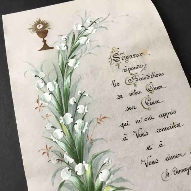 Image Pieuse Peinte Muguet 1ere Communion 1906 Lily of the Valley HOLY CARD