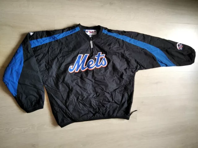 MLB New York Mets jacket zip top train Majestic black size L, KIN