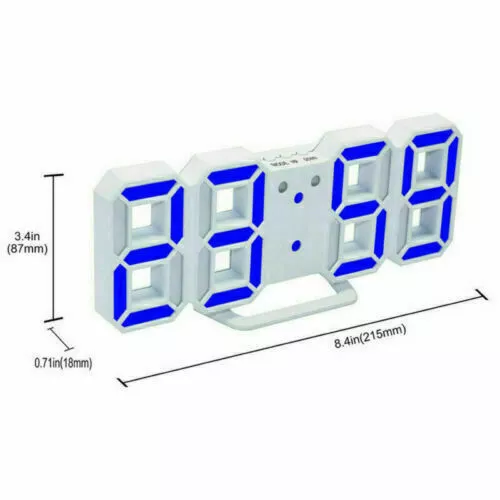 Large 3D Modern Digital LED Wall Clock 24/12 Hour USB Display Timer Alarm Home 3