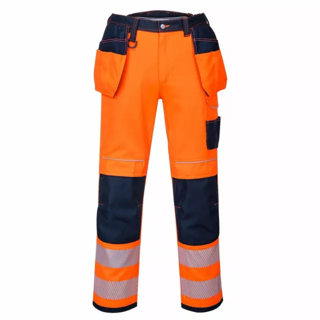 Portwest Hi Vis Holster Work Trouser - Pro PW3 Quality Hi-Viz  Orange 28" WAIST