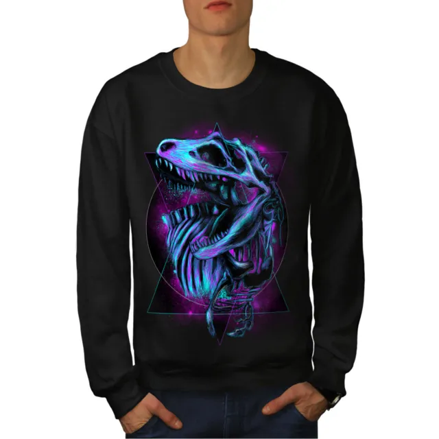 Felpa da uomo Wellcoda TRex Raptor dinosauro, maglione pullover casual classico