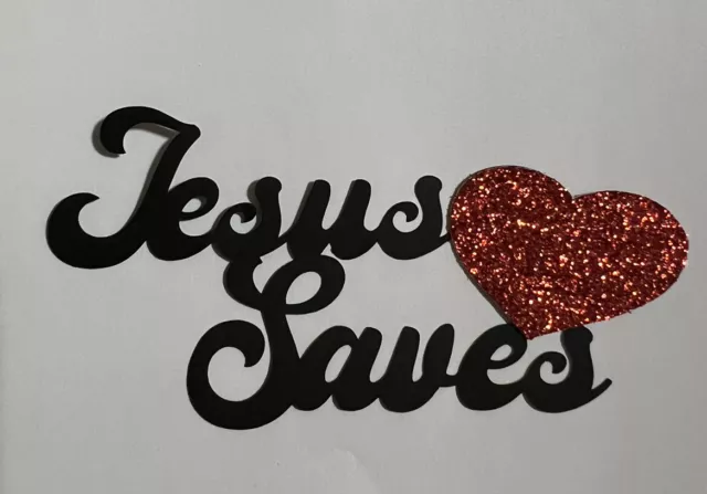 Pieza de papel hecha a mano con título de palabra de Jesús salva stock de tarjetas