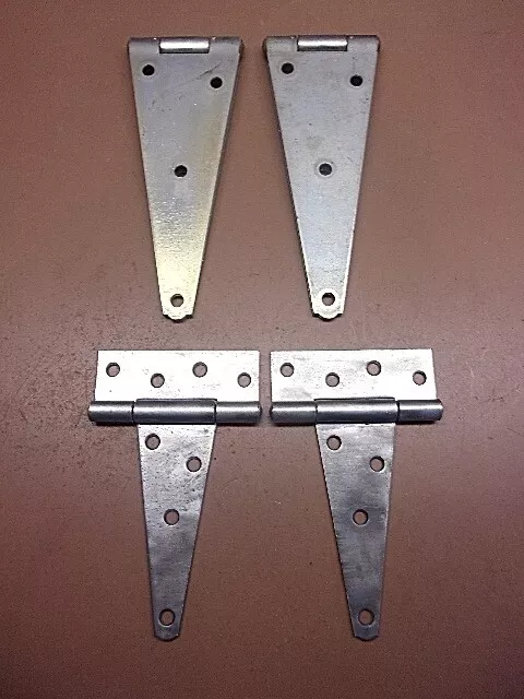 2 Pair of Hinges 15" Strap Hinges & 5" T-Hinges Garden Gate Barn Door Cabin Etc 5