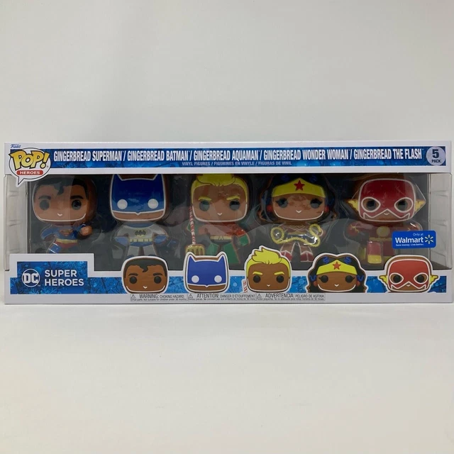 Funko Pop! DC Super Heroes Gingerbread 5-Pack Superman Batman Aquaman WW Flash