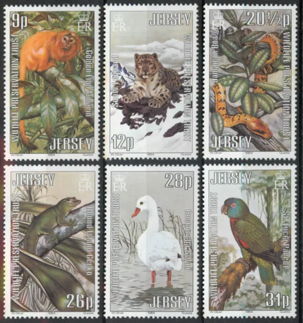 Jersey 1984 Wildlife Preservation Trust animals set SG 324-329 MNH mint