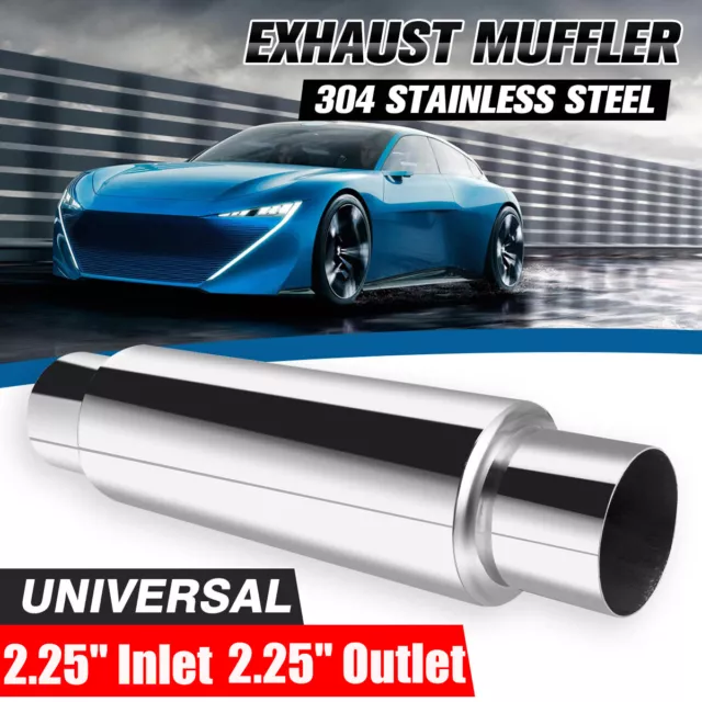 INOX UNIVERSALE SILENZIATORE SCARICO AUTO MARMITTA TERMINALE DI SCARICO Ø 57mm