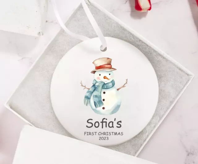 Personalized First Christmas Ornament, Baby's First Christmas Ornament, Ceramic