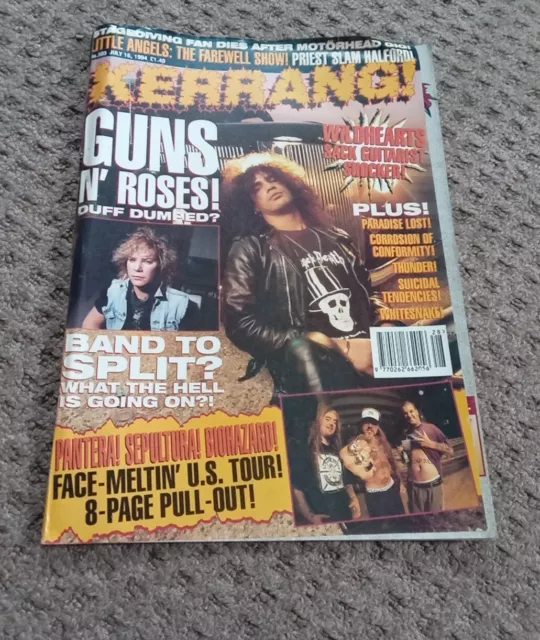 kerrang magazines no 503 july 16 1994 pantera sepultra guns n roses with pullout