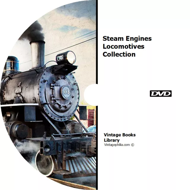 * HUGE 203 STEAM ENGINES LOCOMOTIVES & RAILWAY BOOKS on DVD * RAILROADS LIBRARY