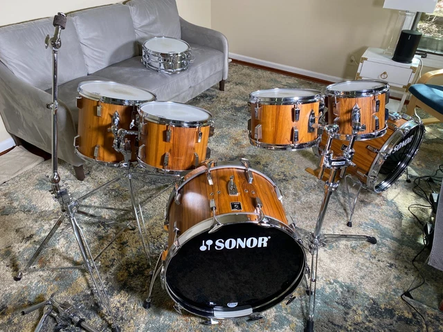 Sonor Phonic Rosewood Drumset 10, 12, 14, 16, 18, 22, + Snare, Various Hardware Sonor Phonic Rosewood Drumset 10, 12, 14, 16, 18, 22, + Snare, Various Hardware