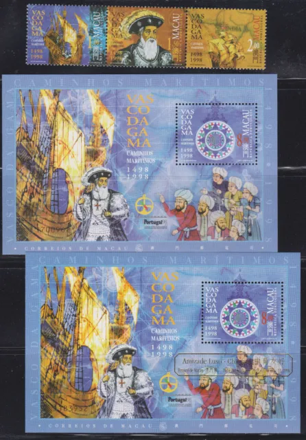 Macau mint set and 2 s/s-s Vasco da Gama - Maritime Paths 1998