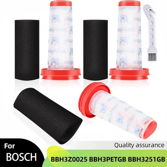 Filtro Protección Motor Para Aspiradora Bosch Flexxo 25.2V - 2 Piezas, Repuesto Compatible