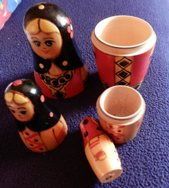 Russische Matrjoschka, alte Matrioschka, Matroschka. Babuschka! 3 Holz-Puppen!!