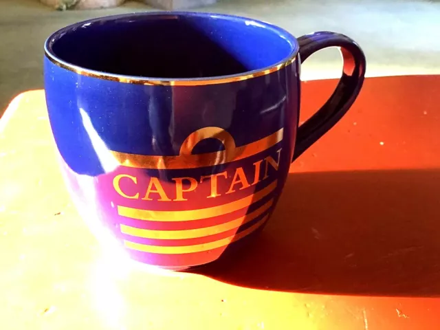 Princess Cruises Blue Gold Captain Coffee Mug Brand New