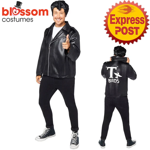 slim fit dress slacks Danny Zuko Adult Black Wig Grease Costume Accessory main image 0