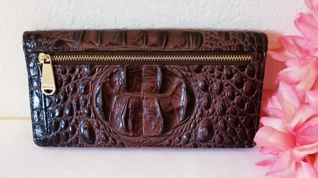 Brahmin Ady Wallet Brown Cocoa Shadows Melbourne Genuine Leather Bifold Wallet