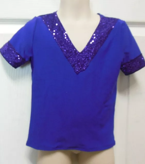 New Dance COSTUME GIRLS/ BOYS Faux Sequin Shirts Tops 3 Color Choices CHILD Szs