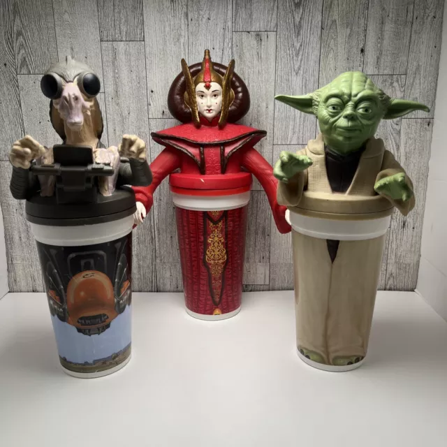 Lot of 3 Vintage 1999 Star Wars Episode 1 Cups