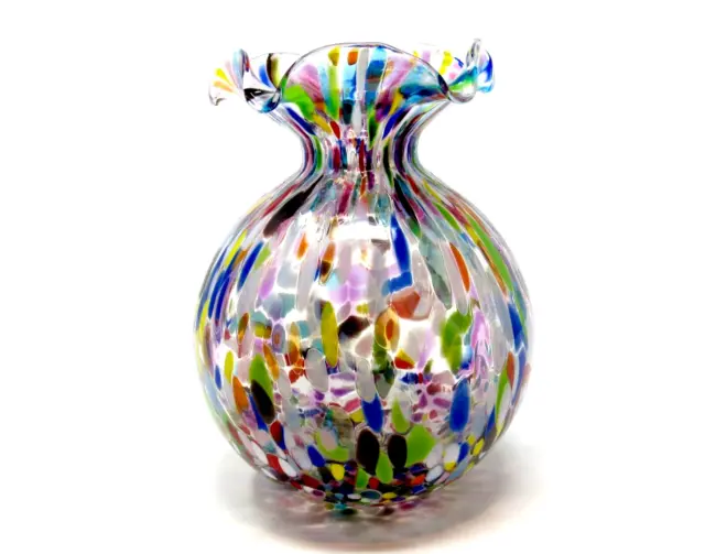 Murano Art Glass Freeform Millefiori Mottle Murrine Studio Vase Devine