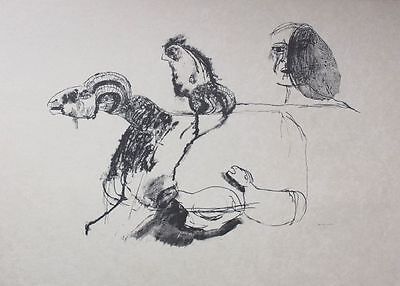 Litografia Senza titolo Es U/Z CASSINARI Bruno Foglio cm 57x77 