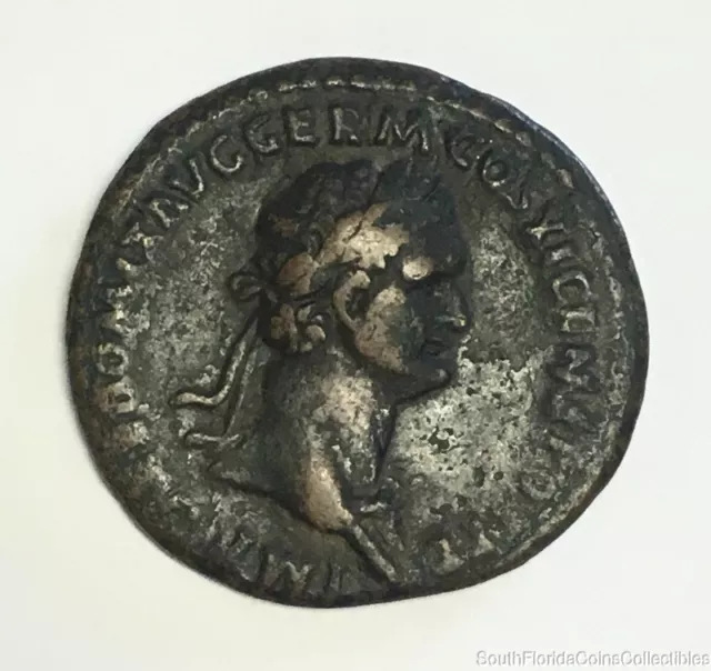 Scarce Ancient Roman Coin AE AS Laureate Bust Jupiter Thunderbolt 10.6g BMC 354