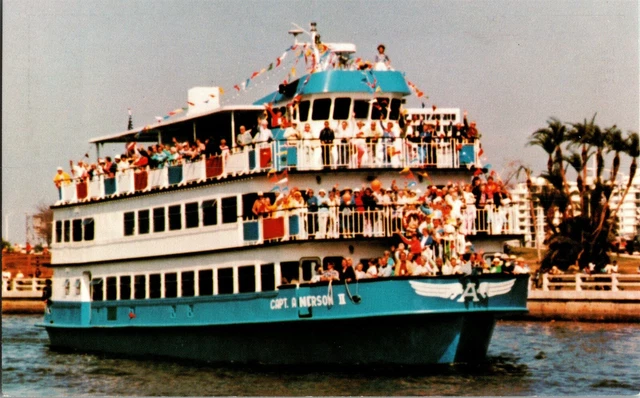 Excursion Boat Capt. Anderson II Clearwater, Ft Walton Beach FL Vtg Postcard G60