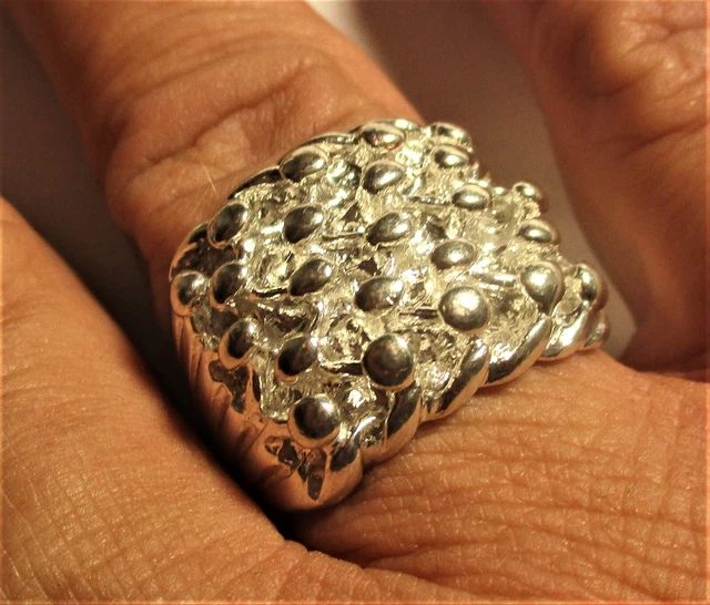 STERLING SILVER HALLMARKED Heavy 5 Row Keeper Ring Huge Stunning Size Y ...